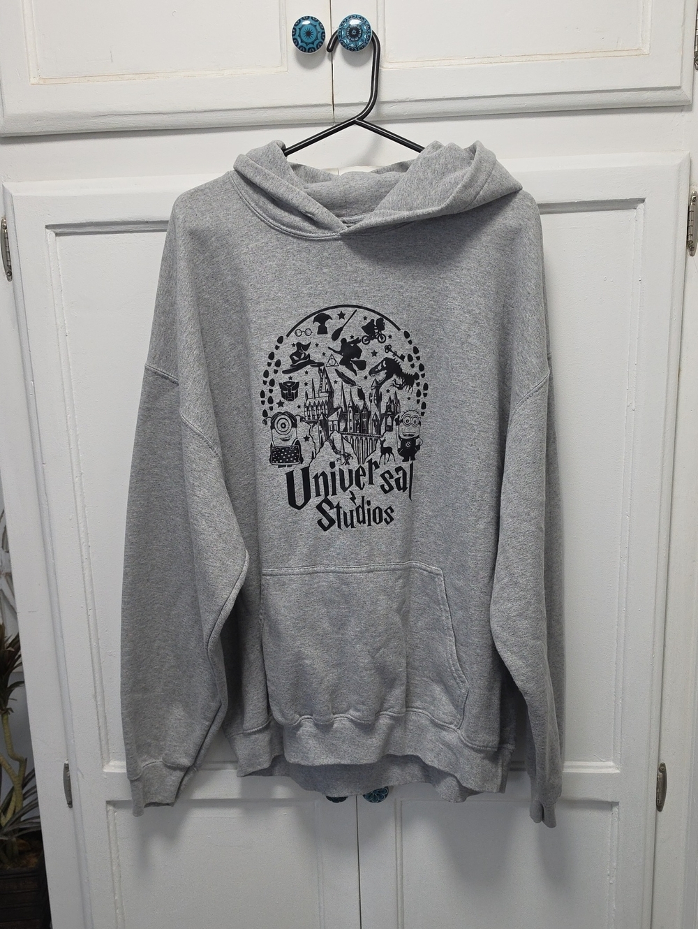 Unisex Universal Studio Gray Graphic Pullover Hoodie